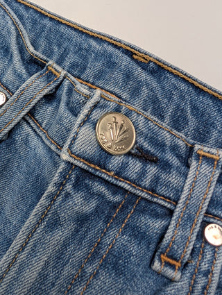 Blue Jeans With Ripped Ends