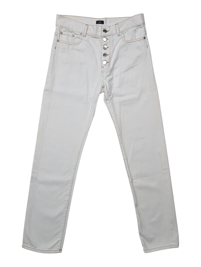 White Button-Fly Jeans
