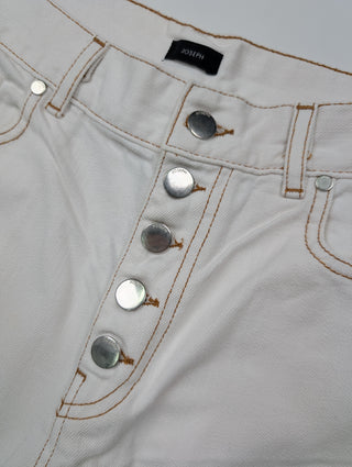 White Button-Fly Jeans