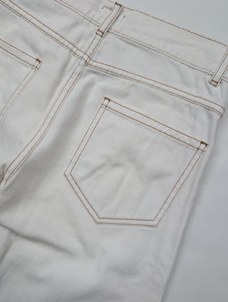 White Button-Fly Jeans