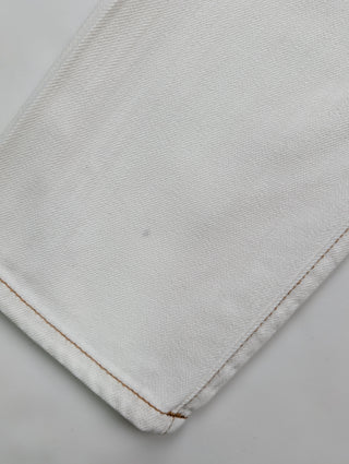 White Button-Fly Jeans