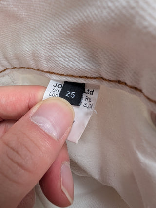 White Button-Fly Jeans