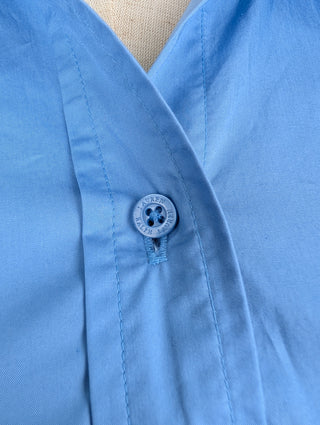 Light Blue Balloon Sleeves Shirt