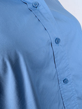 Light Blue Balloon Sleeves Shirt