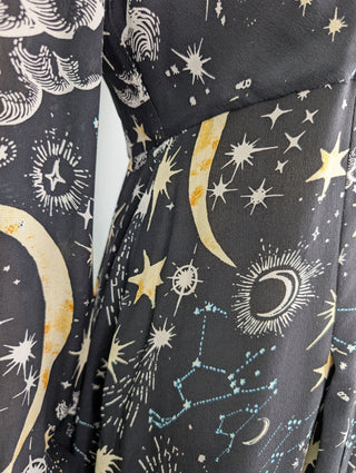 Black Star Printed Silk Dress