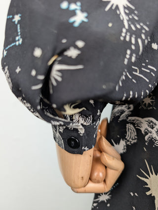 Black Star Printed Silk Dress
