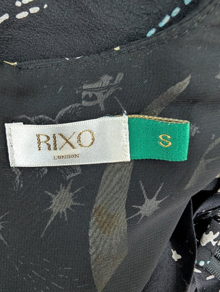 Black Star Printed Silk Dress