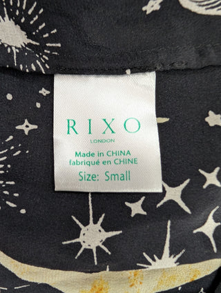 Black Star Printed Silk Dress