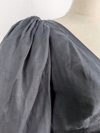Black Blouse With Puffed Shoulders