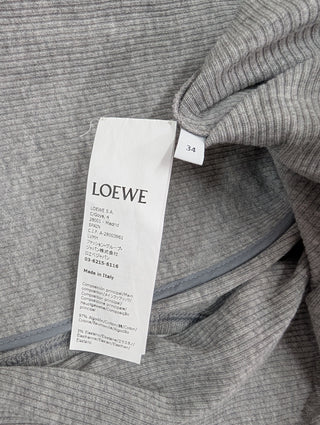 Grey With Silver Leather Panel Cotton Long Dress