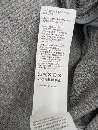 Grey With Silver Leather Panel Cotton Long Dress