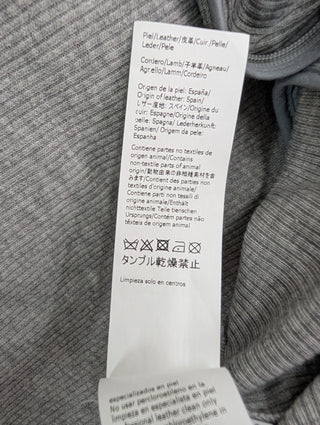 Grey With Silver Leather Panel Cotton Long Dress