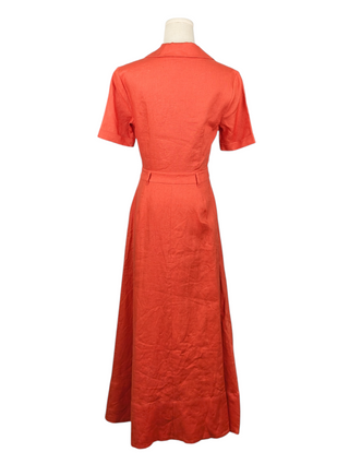 Orange Tie-Knotted Midi Dress