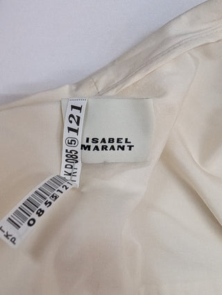 Beige Short Sleeve Blouse With Puff Sleeves