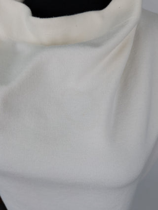 Cream Sleeveless Top With Dropping Neck Line