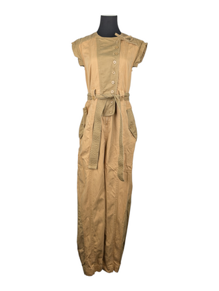 Khaki 2-Toned Patched Jumpsuit