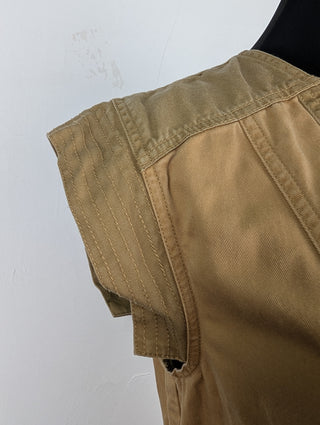 Khaki 2-Toned Patched Jumpsuit