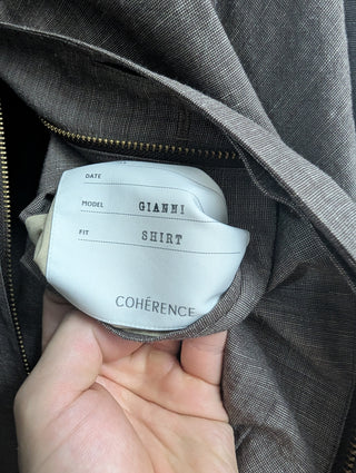 Brown Round Collar Wool Shirt Jacket