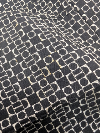 Black And Silver Pattern Cropped Pants