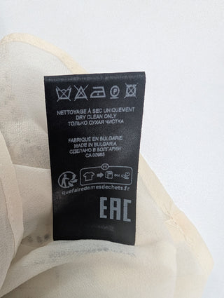 Beige Printed Silk Skirt With Ruffles