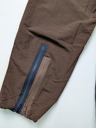 Brown Double Zip Hem Pants