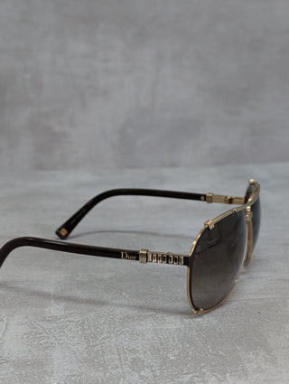 Black And Gold Aviator Sunglasses