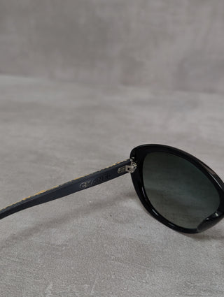 Black Frames With Tweed Arms Sunglasses