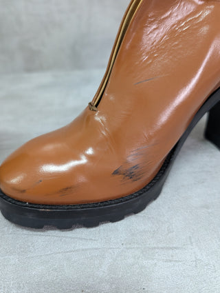 Low Brown Leather Boots