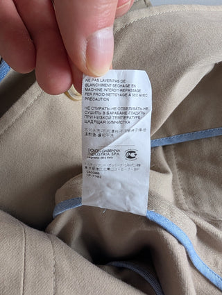 Beige Double Breasted Short Sleeve Shirt Jacket
