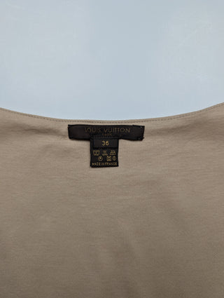 Beige Dress With Ruffle Collar