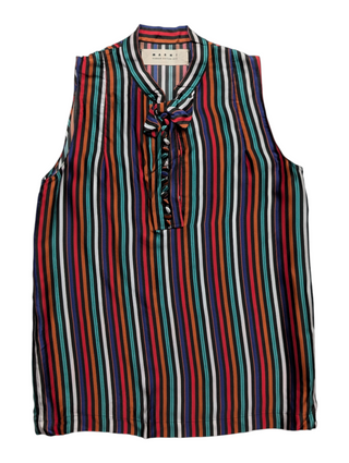 Striped Sleeveless Multicolor Top