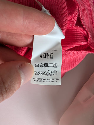 Pink Cropped Cardigan With Mesh Puffed Short Sleeves