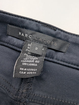 Navy Capri Pants With Ribbed Cotton Side Trims