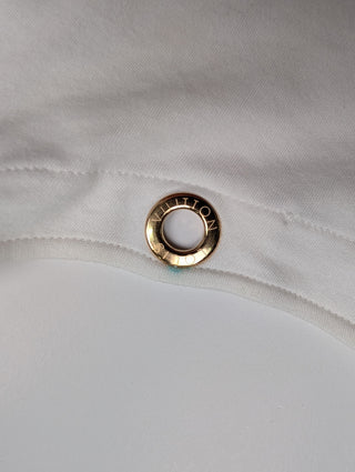 White Tank Top With Gold Metal Eyelet
