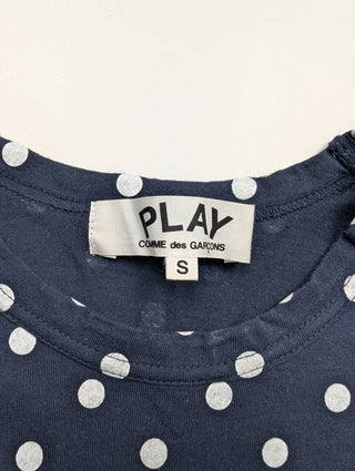 Navy Polkadot Long Sleeve Top