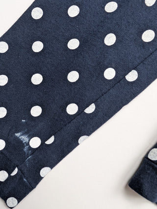 Navy Polkadot Long Sleeve Top