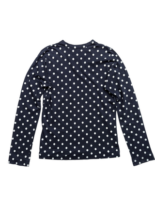 Navy Polkadot Long Sleeve Top