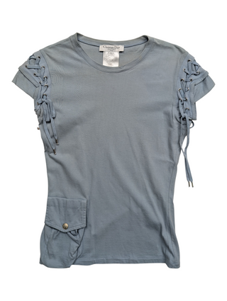 Light Blue T-Shirt With String Details