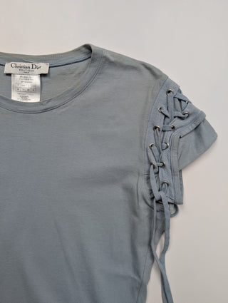 Light Blue T-Shirt With String Details