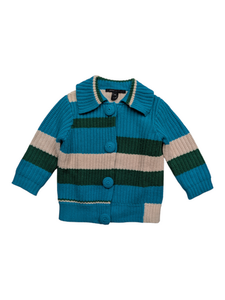 Multicolor Chunky Knitted Wool Cardigan