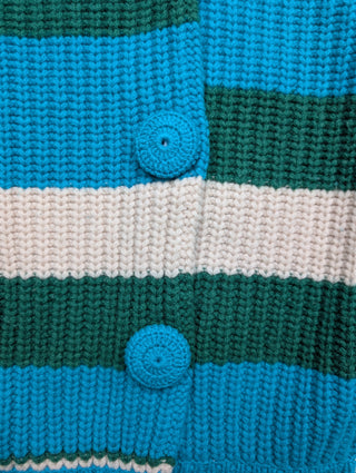 Multicolor Chunky Knitted Wool Cardigan