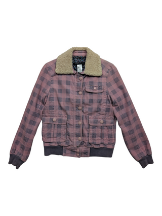 Pink Checkered Denim Jacket