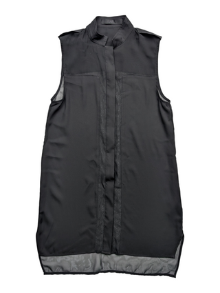 Black Sleeveless See-Through Shirt