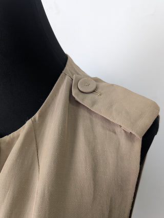 Beige Shirt Dress With Waistbelt