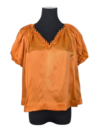 Orange Puff Shoulders Top