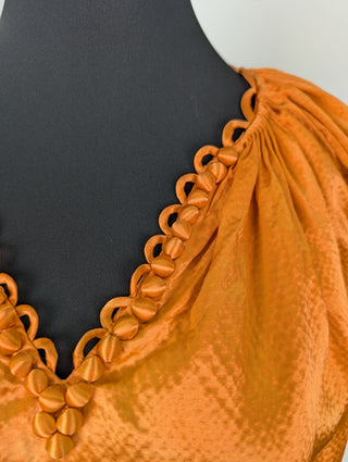 Orange Puff Shoulders Top