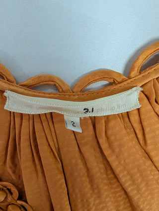 Orange Puff Shoulders Top