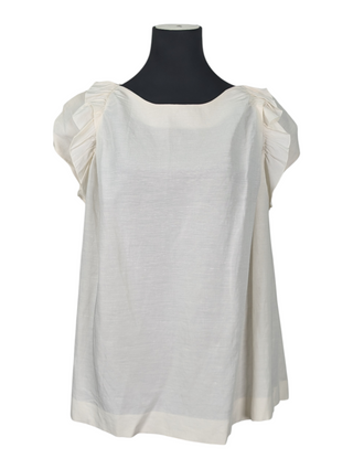 White Top With Ruffle Shoulders