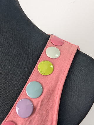 Pink Tank Top With Colorful Buttons