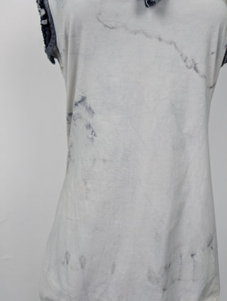 Beige And Blue Dyed Dress